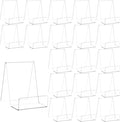 20 Pack Acrylic Book Display Stand, 4 Inch Clear Easel Stand, Thickened Transparent Book Tablet Holder for Displaying Books, Pictures, Tablets, CDs, Artworks, Newspaper, Magazines