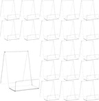 20 Pack Acrylic Book Display Stand, 4 Inch Clear Easel Stand, Thickened Transparent Book Tablet Holder for Displaying Books, Pictures, Tablets, CDs, Artworks, Newspaper, Magazines