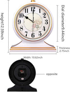rnuie Desk Clock for Table Decor, Retro Mantel Clock Battery Operated for Fireplace Mantel, Living Room, Bedroom, Office, Desktop Decoration(White)