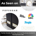 BLU MONACO | Cardboard Magazine File Holder Set of 6 Black | Vertical Magazine File Holder with Gold Label Slots | Standing File Holder and Cardboard Bins for Shelves Desk Storage