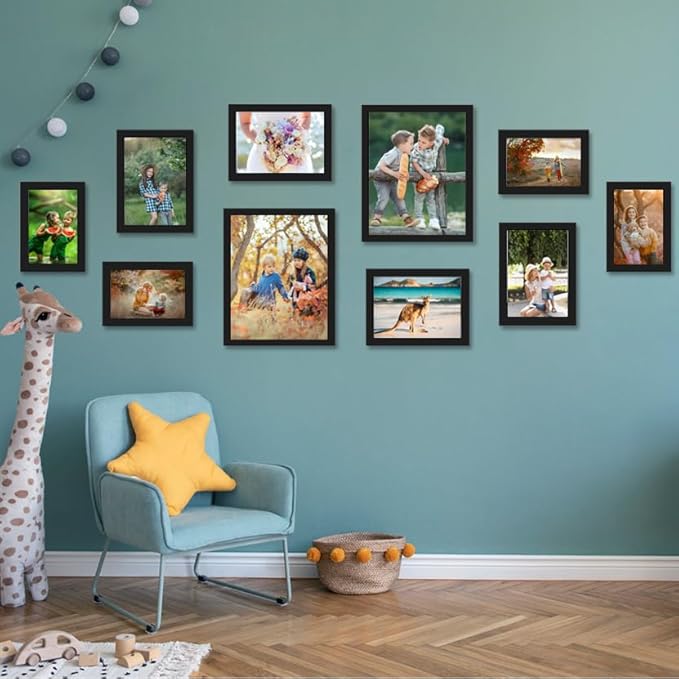 KTKDE A1 Black Modern Picture or Poster Frame,23.4x33 Poster Frame Black Woodgrain, Vertical & Horizontal Wall Hanging Large Picture Frame for Photos, Posters & Art Prints