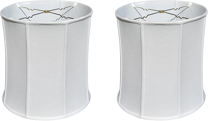 Royal Designs, Inc. BSO-719-16LNWH-2 Drum Basic Lamp Shade, 15 x 16 x 16, Linen White, 2-Pack