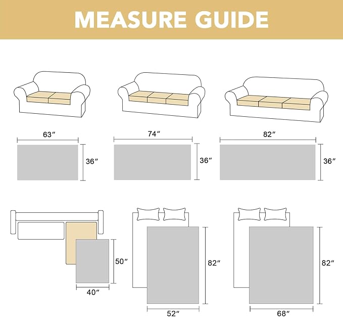 H.VERSAILTEX Couch Cover Chenille Pet Fuzzy Sofa Covers for 2 Cushion Couch Anti Slip Washable Sofa Slipcovers with Strap Soft Couch Protector Cover for Dogs Cats Kids(40" x 50", Grey)