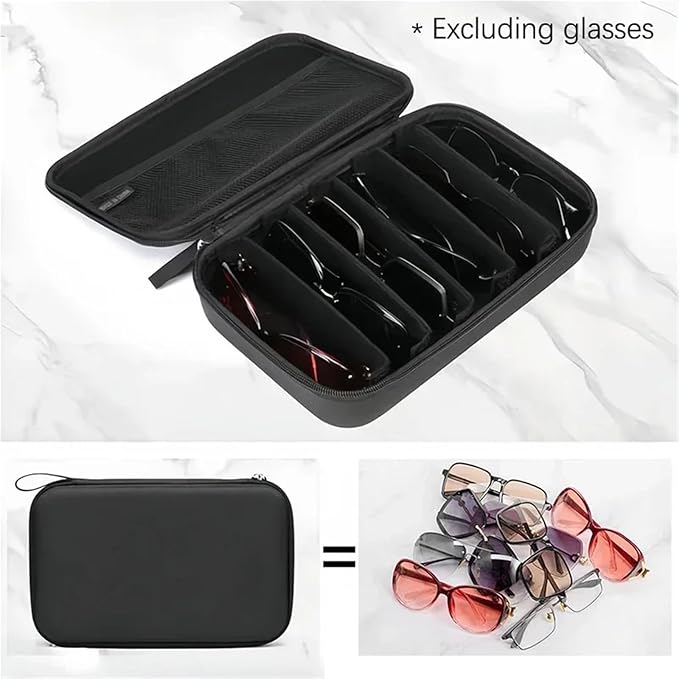 Adjustable 4/7 Slot Eyeglasses Holder Storage Box Portable Sunglasses Organizer Case Sunglass Storage Holder(Medium)