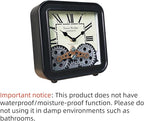 Vintage Steampunk Desk Clock, 6 Inch Metal Industrial Table Clock with Moving Gears, Silent Non-Ticking Quartz, Battery Operated Shelf Decor for Home Office Living Room（Black）