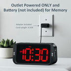 Digital Dual Alarm Clock for Bedroom, Easy to Set, 0-100% Dimmer, USB Charger, 5 Sounds Adjustable Volume, Weekday/Weekend Mode, Snooze, 12/24Hr, Battery Backup, Compact Clock for Bedside(Red)