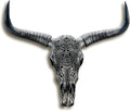 Long Horn Cow Skull, Cow Skull Wall Hanging Decor,Wall Hanging Boho Style Faux Longhorn Skull Faux Taxidermy Animal Head, Handmade Decor Home Sculpture Faux Bull Horns for Wall 27″*26″*10″ (Black)