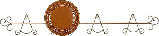 Touch of Class Galla Horizontal Plate Rack - Satin Gold - Four Plates