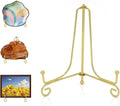 Iron Plate Stands for Display, Foldable Book Holder & Easel Stand for Sign, Versatile Poster Stand and Small Plate Stand for Home Decor, Art, Photo Frame, Card, Crystal Display (Gold, 8 inch (4Pcs))
