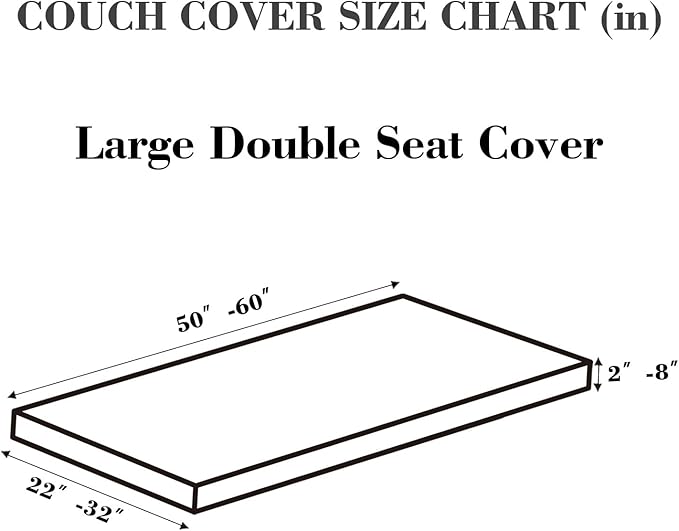 Couch Covers for 2 Cushion Sofa Pet Friendly Couch Cushion Covers Universal Sofa Covers Washable Stretch Slipcovers for Sectional Sofa (Texture Sea Blue,Large Double Seat Cover)