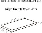Couch Covers for 2 Cushion Sofa Pet Friendly Couch Cushion Covers Universal Sofa Covers Washable Stretch Slipcovers for Sectional Sofa (Texture Sea Blue,Large Double Seat Cover)
