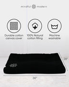 Mindful & Modern Zabuton Meditation Mat - Cotton Filled Yoga and Meditation Pad - Zabuton Meditation Cushion for Kneeling and Sitting Support - Large Rectangular Sitting Floor Pillow for Bench or Zafu