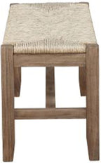 Alaterre Furniture Newport 40 Inch Solid Wood Entryway Bench - Modern Farmhouse Indoor Decorative Bench with Natural Seagrass Rush Seat - Furniture for Entryway, Dining Room, or Kitchen (Natural)