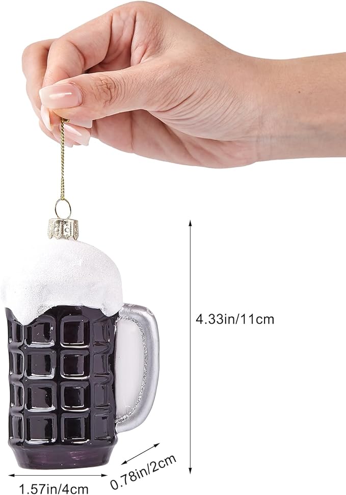 Funny Hanging Christmas Ornaments 2025 - Cheers Beer Glass Blown Cute Tree Decorations, 3D Premium Decorative Holiday Decor for Xmas Home Outdoor Window Centerpiece