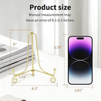 Iron Plate Stands for Display, Foldable Book Holder & Easel Stand for Sign, Versatile Poster Stand and Small Plate Stand for Home Decor, Art, Photo Frame, Card, Crystal Display (Gold, 6 inch (4Pcs))