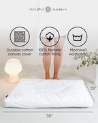 Mindful & Modern Zabuton Meditation Mat - Cotton Filled Yoga and Meditation Pad - Zabuton Meditation Cushion for Kneeling and Sitting Support - Large Rectangular Sitting Floor Pillow for Bench or Zafu