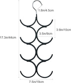 Yizhi Scarf Hanger Organizer Holder, No Snag Belt Rack Tie Hanger Sturdy 8 Hook Space Saving Closet Accessory Organizer for Scarves, Ties, Belts, Shawls, Pashminas and Jewelry (1, Black)