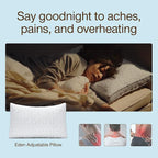 Coop Home Goods Eden Bed Pillow Queen Size for Sleeping on Back, Stomach and Side Sleeper- Medium Soft Memory Foam Cooling Gel - CertiPUR-US/GREENGUARD Gold