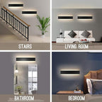 Ralbay 24 inch LED Wall Sconce Lighting, 20W Black Vanity Lights for Bathroom Vanity, Matte Black Modern Warm White 2700-3200K
