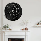 SIGNLEADER Metal Wall Art Decor Color Block Circles Minimalist Modern Abstract Wall Sculpture Hangings Home Decoration for Living Room, Bedroom, Bathroom, Kitchen, Outdoor - 36" Black