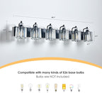 6-Light Black Bathroom Light Fixtures Over Mirror Modern Vanity Lights Crystal Wall Sconce Vintage Bathroom Lighting with Crystal Shade E26 Base for Bedroom, Living Room, Hallway