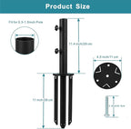Patio Umbrella Base Stands, 3 in 1 Multifunctional Outdoor Umbrella Holder, In Ground Umbrella Base with Ground Spike Fixing,Parasol Base Mount for Concrete,Lawns,Granite