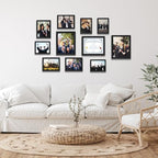5x5 wood Picture Frame Set of 3, Made of Real Glass for 5x5 Black Frames, Wall and Tabletop Display Thin Border Photo Frame for Home Décor Gallery Family Wedding Memorial Pic Frame Gift