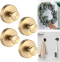 2026 Upgraded Suction Cup Hooks for Door Wreaths, Removable No Drill Wreath Hangers for Front Door, Reusable Hooks Holder for Glass Window Towel Shower Bathroom Kitchen (4, Gold)