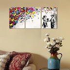 Novatique Banksy Canvas Wall Art for Bedroom Street Graffiti Wall Art Colorful Butterfly Painting Canvas Prints Pop Art Wall Decor for Living Room Office,12" x 16" x 3Pcs