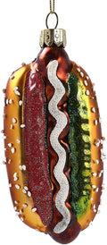 Hanging Ornaments for Christmas Tree 2025 - Hot Dog 3D Glass Blown Tree Decorations, Mini Food Funny Snacks Small Christmas Decor for Xmas Tree Home Outdoor Centerpiece
