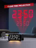 Mesqool Projection Alarm Clock for Bedroom, Digital Clock with Projection on Ceiling with Night Light, Date, Temperature, Humidity, Type-C USB Charger, Snooze, Dual Alarms, Dimmer,12/24H