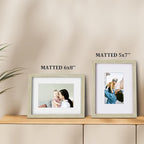 Egofine 9x12 Picture Frames Set of 4, Made of Solid Wood Covered by Plexiglass 5x7 and 6x8 with Mat or 9x12 without Mat, for Table Top Display and Wall Mounting Photo Frame Distressed Wood Grain