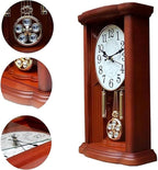 Vintage Battery-Operated Pendulum Mantel Clock | Westminster Chime Wooden Fireplace Clock for Living Room, Office & Home Décor | Classic Decorative Timepiece