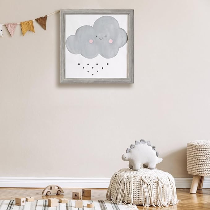 KTKDE 10x10 Picture Frame, Display 8x8 With Mat or 10x10 Without, Tempered Glass Wooden Square Photo Frame for Gray Frame, Wall Gallery Poster Frame best gift