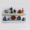 Urban Legacy Reclaimed Barnwood Planks | Floating Shelves for Wall w/Flush Mount Shelf Bracket Set Included | Set of 2 (White Wash, 30"x 4.5"x 2")