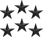 JoyEvy 6" 6pieces Per Set Black Metal Barn Star Wall Decor,Texas Stars Art,Metal Stars Rustic Vintage Western Country Farmhouse Home Indoor or Outdoor Decoration