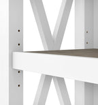 Bush Home Tall 5 Shelf Bookcase for Living Room or Home Office, Large Bookshelf, Modern Farmhouse Style, Key West Collection, Pure White and Shiplap Gray