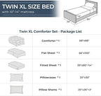 HEVUMYI Brown Twin-XL Comforter Set - 5-Piece All Season Bed in a Bag Twin-XL, Ultra Soft Bedding Set with Comforter, Flat Sheet, Fitted Sheet, Pillowcases, Pillow Shams