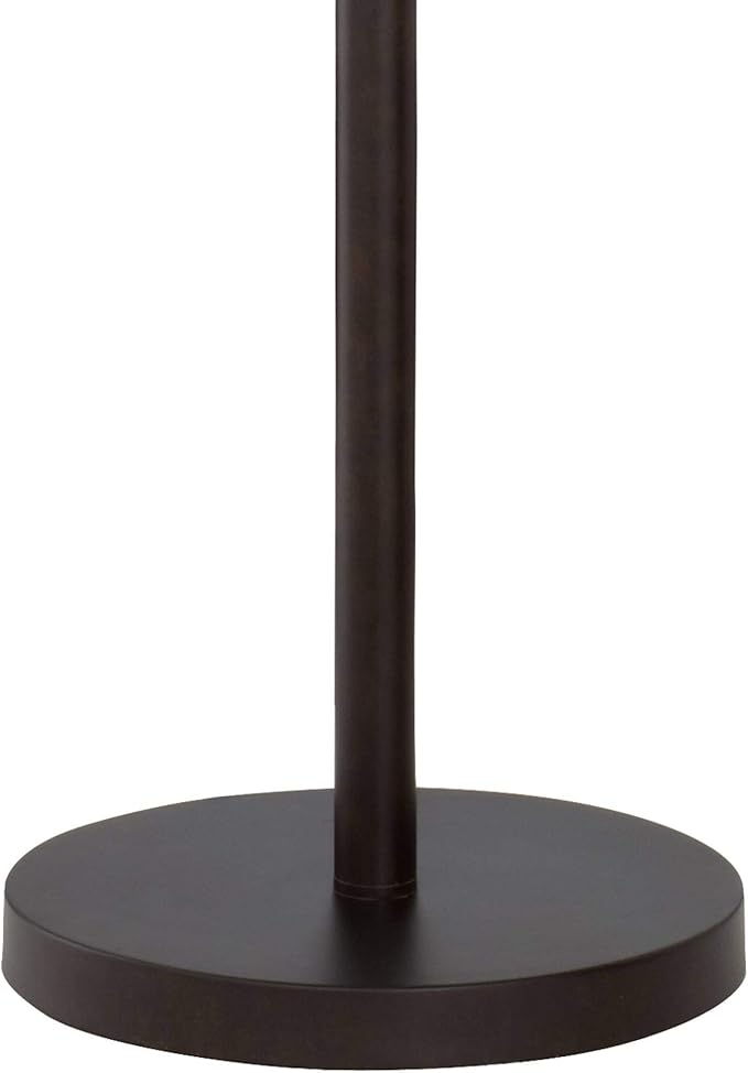 Franklin Iron Works Tremont Modern Mid Century Floor Lamp Standing 62" Tall Deep Bronze Metal Tan Burlap Drum Shade for Living Room Reading Bedroom Office House Home Decor