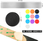 Magnetic Bulletin Strips 5PCS Self Adhesive Frameless Stainless Iron Bulletin Board Bar with 10 Magnetic Buttons for Memo Photo Notes Office School Home