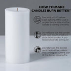 White Pillar Candles, Unscented Pillar Candles Bulk - 50 Hour Long Burn Time - Dripless and Smokeless White Wax Candles Dinner Table, for Wedding,Christmas and Home Decor [6 Pack, 2.8x4 inch]