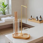 2 in 1 Incense & Candle Holder, 2 in 1 Incense Holder for Sticks with Glass Ash Catcher, Solid Wood Multifunctional Incense Burner, Home Incense Holder, Incense Stick Base (color2)