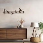 SIGNLEADER Metal Wall Art Decor Music Notes and Birds Modern Abstract Wall Sculpture Hangings Home Decoration for Living Room, Bedroom, Bathroom, Kitchen, Outdoor - 18" Bronze