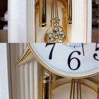 Vintage Battery-Operated Pendulum Mantel Clock | Westminster Chime Wooden Fireplace Clock for Living Room, Office & Home Décor | Classic Decorative Timepiece