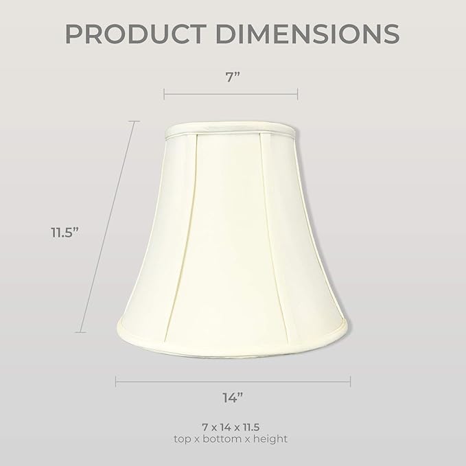 Royal Designs, Inc. BSO-704-14EG True Bell Basic Lamp Shade, 7 x 14 x 11.5, Eggshell