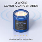 Scented Candles, 14.1 oz Scented Candles for Home, 2 Wicks Blended Scents Aromatherapy Candles for Women and Men, Birthday Gifts for Women (Ocean+Mint+Green Tea)