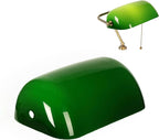 FIRVRE Lamp Shades for Table Lamps, Banker Glass Lamp Shade Replacement, Desk Lamp Green Glass Cover("8.85 IN " L "5.11 IN" W "2.95 IN" H)