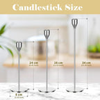 27 Pack Candles Holder, 9 Sets Taper Candlestick Holders Fit 0.75 Inch Thick Pillar Candles, Long Candle Sticks Centerpiece Decor for Home Wedding Dinning Party Anniversary(Silver)