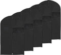 PATIKIL 40" Garment Bag, 5 Pack Breathable Suit Bag for Storage Hanging Clothes Dustproof Garment Covers for Suits Coats Dresses, Black
