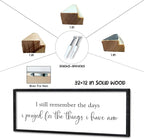Surfapans Bible Verse Christian Wall Decor I Still Remember the Days I Prayed Sign 32"×12" Scripture Inspirational Quotes Living room Large Horizontal Religious Motivational Wall Hanging Art (Black)